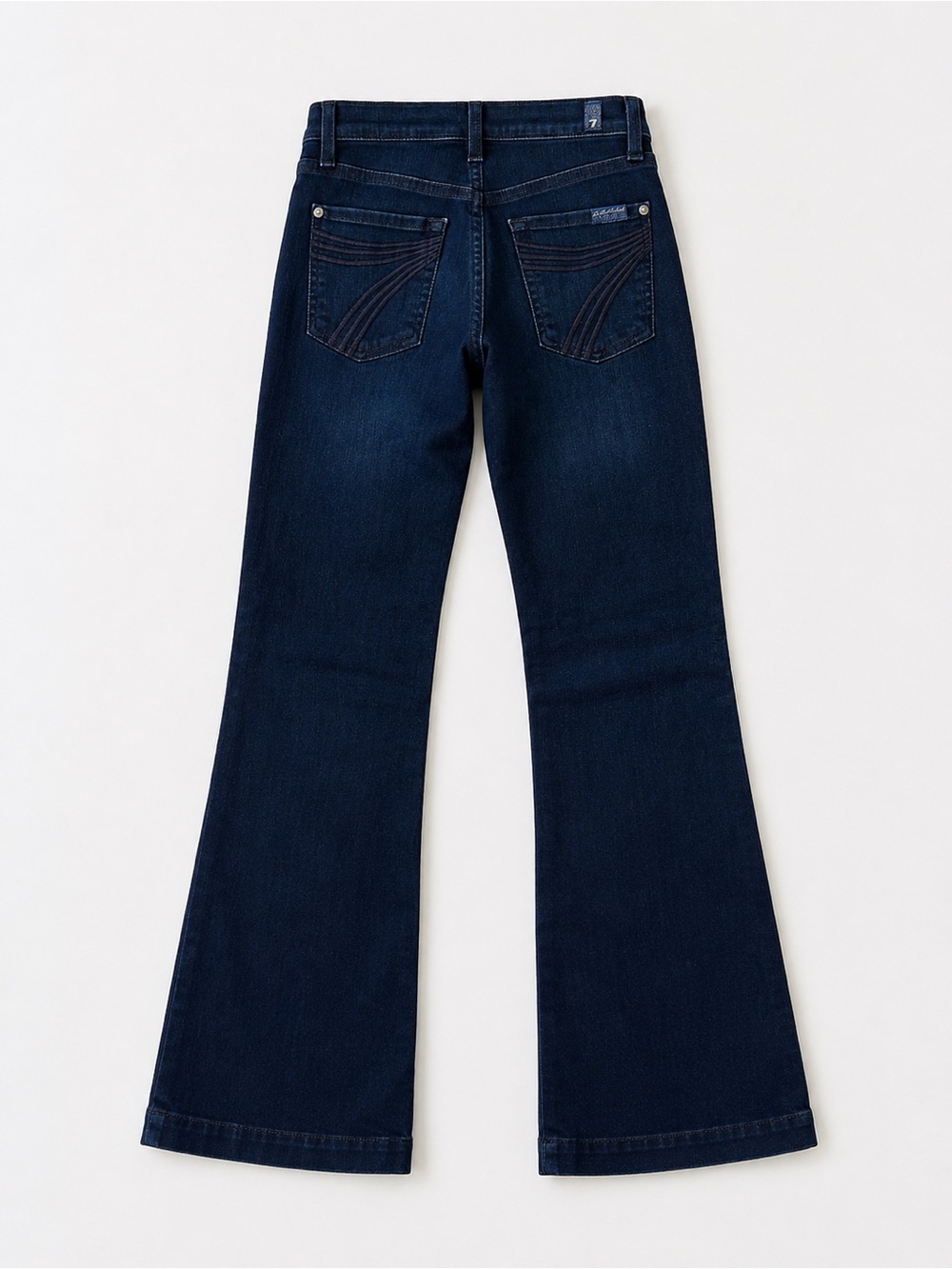 7 For All Mankind DOJO Dark Wash Flare Jeans - Picture 2 of 5